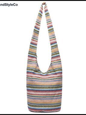 Canvas Hippie Crossbody Bag Boho Hobo Handbag Shoulder Sling